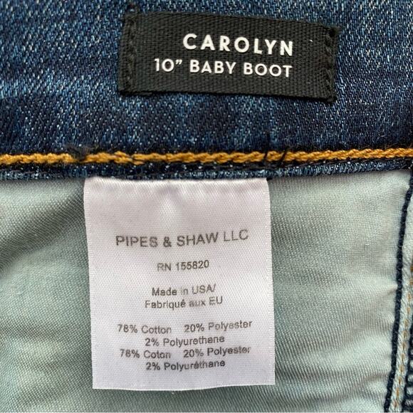 Veronica Beard Carolyn 10" Baby Boot Womens Size 26" Blue Tidal Tuxedo Waistband - Picture 14 of 16